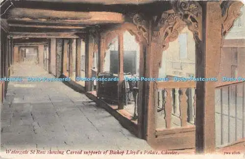 R314152 Watergate St Row zeigt geschnitzte Stützen von Bischof Lloyds Palace Chester