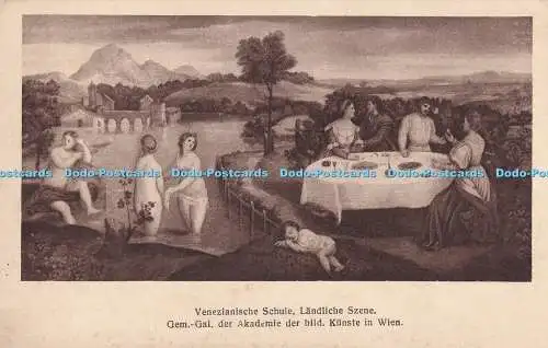 R320381 Venezianische Schule Landliche Szene Gem Gal der Akademie der bild Kunst