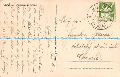 R315907 Vlasim Domasinska Brana J Paika Postkarte