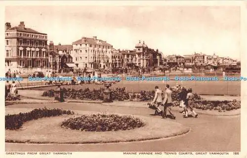 R315981 Grüße von der Great Yarmouth Marine Parade und Tennisplätzen Fotogravu