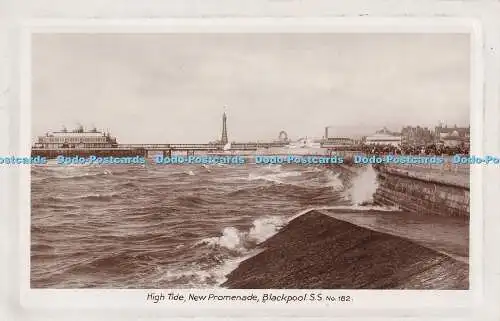 R320481 High Tide New Promenade Blackpool S S Nr 182 RP Postkarte 1926