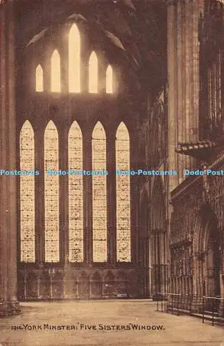 R317648 1914 York Minster Five Sisters Window Sepiatone Series Photochrom 1917