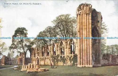 R316083 York St Mary Abbey Photochrom Celesque Serie