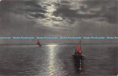 R316130 Sea Evening Two Sailboat The Alphalsa Publishing No 521