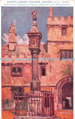 R318013 Corpus Christi College Oxford No 15 From Oxford Fulleylove and Thomas A