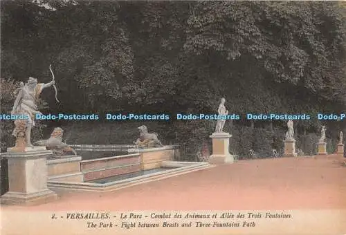 R320948 Versailles Der Parkkampf zwischen Bestien und drei Brunnen Pfad Moreau