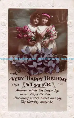 R323389 A Very Happy Birthday to my Sister No care oertake this happy day to mar