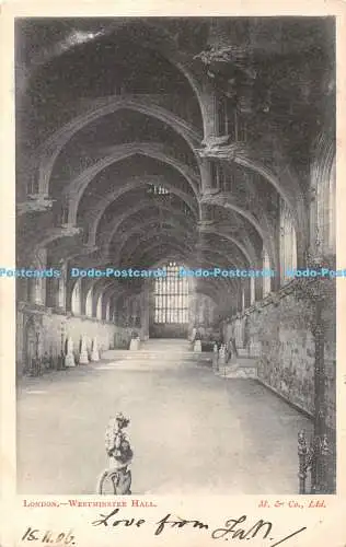 R321575 London Westminster Hall M and Co 1906