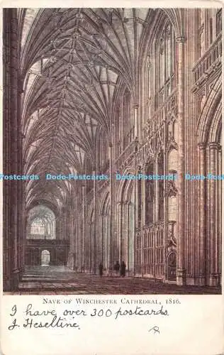 R321629 Kirchenschiff der Winchester Kathedrale 1816 Postkarte 1905