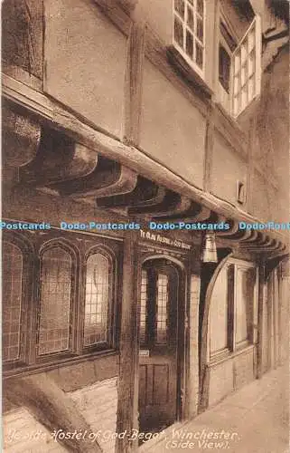 R324142 Yeolde Hostel of God Begot Winchester Postkarte mit Seitenansicht