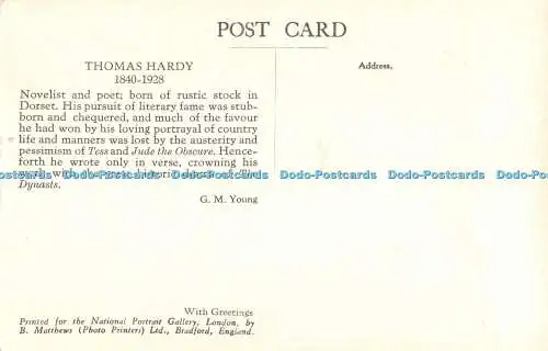 R324485 Thomas Hardy National Portrait Gallery 1922 Bleistiftzeichnung von 1919 von Wi