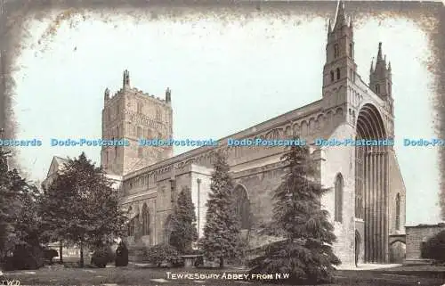 R326277 Tewkesbury Abbey aus N W E T W D Postkarte