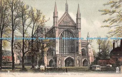 R326429 Winchester Cathedral West Front F G O Stuart 274 1904