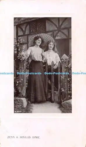 R324926 Zena and Phyllis Dare P 333 Rotary Photographic Plate Sunk Gem Series 19