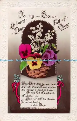 R324965 To my Son A Happy Day Full of Cheer N 3598 RP Postkarte