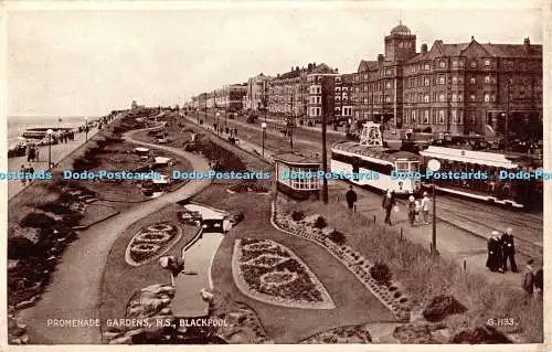 R326754 Blackpool Promenade Gardens N S J Salmon 1939