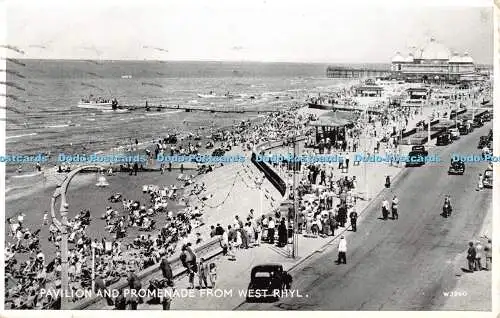R326860 Pavillon und Promenade von West Rhyl Valentine Silveresque 1954