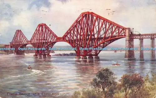 R326894 Forth Bridge Near Edinburgh Valentine Art Farbe 1935