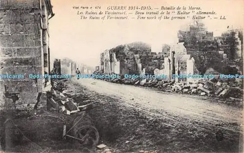 R328195 Schraubstock Paris n 474 Guerre 1914 1915 The Ruins of Vassincourt Fine work of