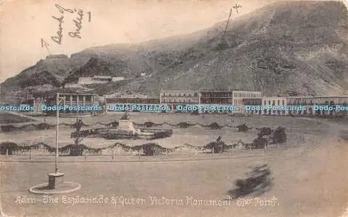 R328287 Aden The Esplanade and Queen Victoria Monument Ster Point Hotel de l Eur