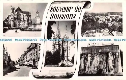 R327088 Souvenir de Soissons Aisne La Cigogne Reims Marne RP Multi View