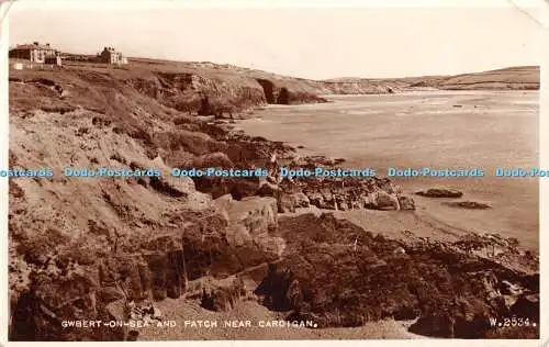 R327106 Gwbert on Sea and Patch near Cardigan Valentine RP 1954