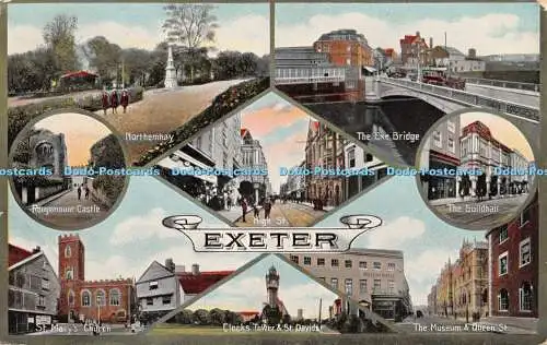 R327116 Exeter High St Northernhay The Exe Bridge The Guildhall Clocks Tower und