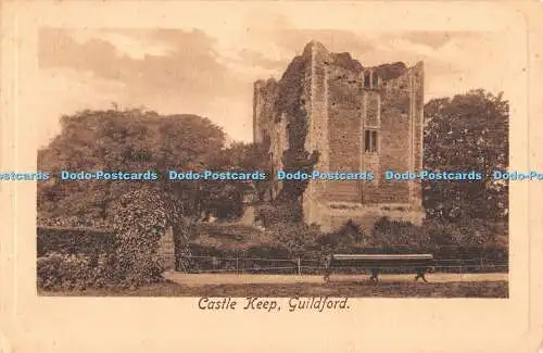 R328335 Castle Keep Guildford Raphael Tuck and Sons Platte markiert Sepia Postkarte