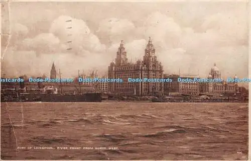 R328356 Hafen von Liverpool River Front von Nordwesten W 387 Postkarte 1925