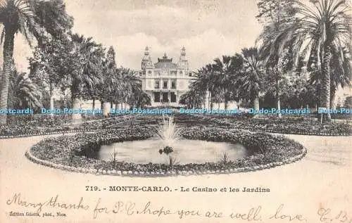 R328358 Monte Carlo 719 Le Casino et les Jardins Giletta Foto Nizza 1907