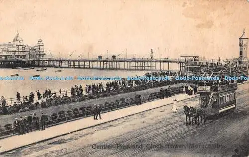 R327150 Morecambe Central Pier und Uhrturm Postkarte