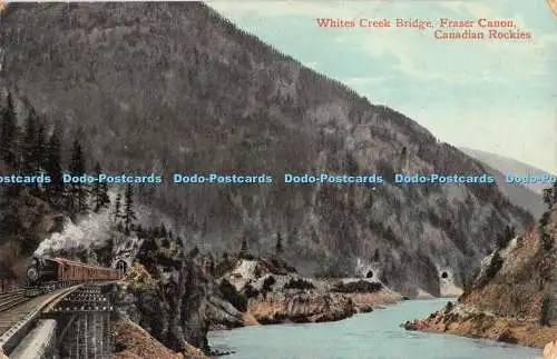 R328378 Whites Creek Bridge Fraser Canon Canadian Rockies Valentine and Sons 191