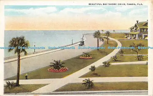 R327171 Fla Tampa Beautiful Bay Shore Drive Florida News Co C T American Art