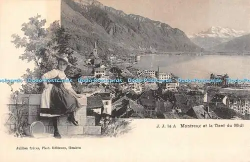 R327172 Montreux et la Dent du Midi J J 74 A Jullien Freres