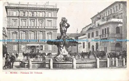R327274 Roma Fontana del Tritone Postkarte