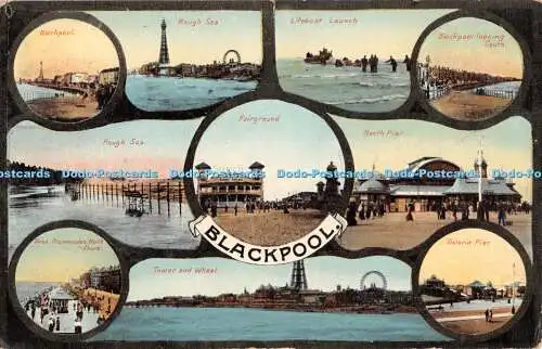 R329953 Blackpool Victoria Pier Tower and Wheel Rough Sea Multi View