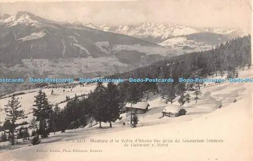 R327303 Montana et la Vallee d Herens Vue prise du Sanatorium Genevois de Clairm