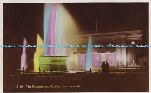 R325613 Bournemouth The Fountain and Pavilion H T B Sun Ray Series RP