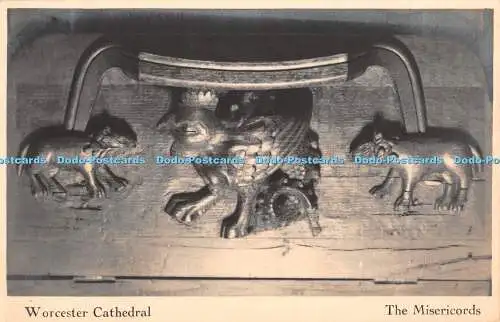 R327316 Worcester Cathedral The Misericords Postkarte