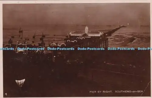 R325626 Southend am Sea Pier bei Nacht RP Postkarte