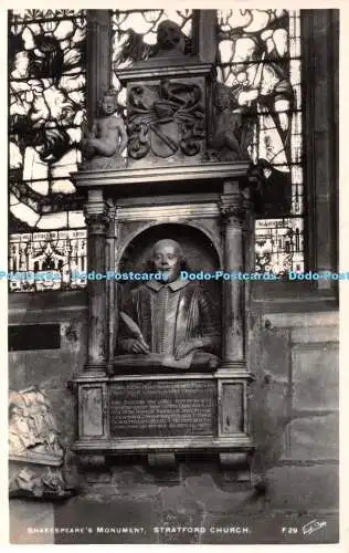 R328594 Shakespeares Monument Stratford Church F29 Walter Scott RP 1949