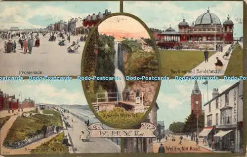 R327377 Rhyl Promenade Wellington Road Pavillon und Musikpavillon Dyserth Wasserfall