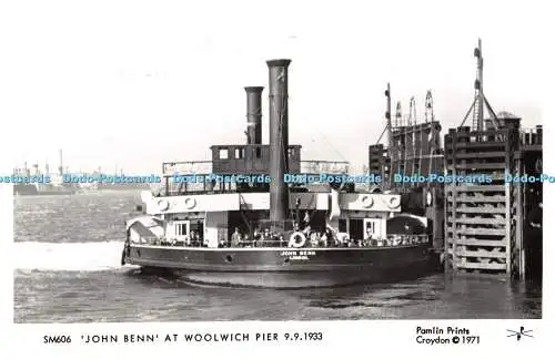 R327433 John Benn at Woolwich Pier Pamlin Prints RP 1933