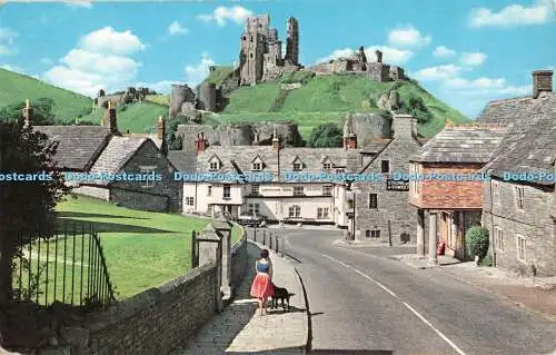 R330093 Dorset Corfe Village and Castle John Hinde F R P S