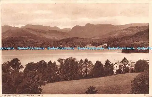 R327483 Windermere and Langdale Pikes Photochrom 1943