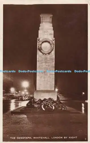 R325800 Whitehall The Cenotaph London by Night RP 1927