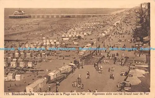 R330210 Blankenberghe Vue generale de la Plage vers le Pier Algemeen zicht van h