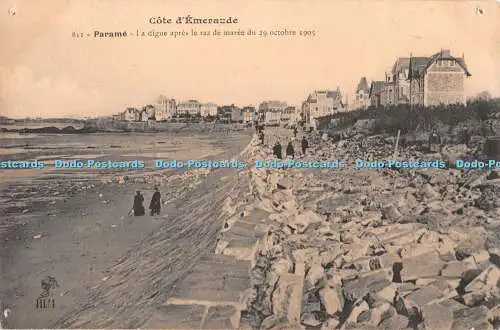 R325977 Cote d Emeraude Parame La digue apres le raz maree du 29 octobre 1905 H