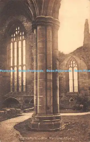 R330317 Melrose Abbey Calvary Window H D Hood