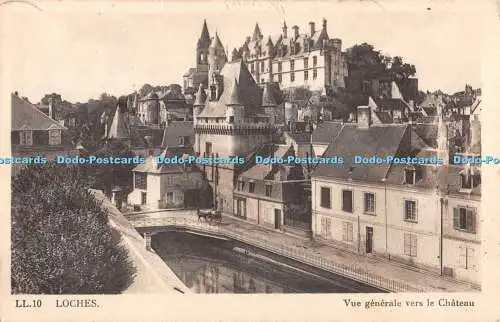 R326024 Loches Vue generale vers le Chateau LL 10 Arts Photomecaniques 1956
